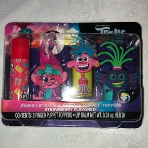 NEW Trolls Jumbo Lip Balm & Finger Puppet Toppers